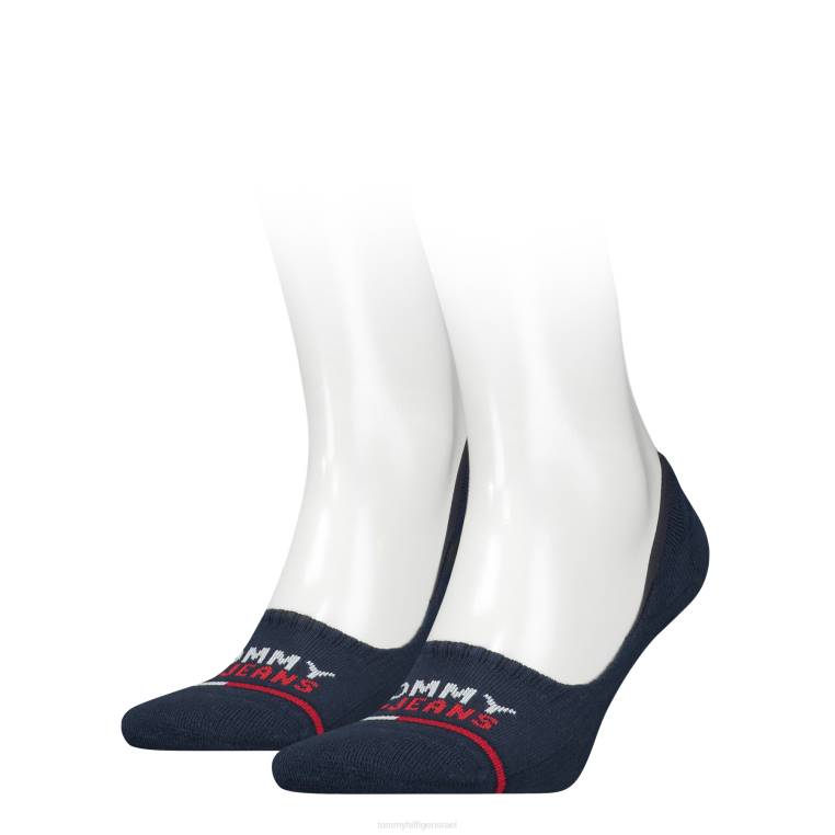 2 חבילות uni tj no show גרביים בגזרה בינונית NX201933 חיל הים Tommy Hilfiger