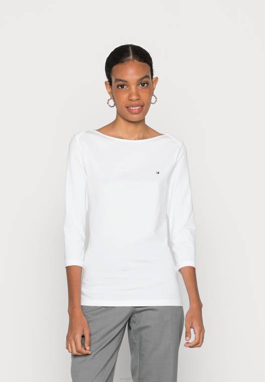 סירה 3/4 שרוול עליון עם שרוולים ארוכים NX203849 לבן Tommy Hilfiger