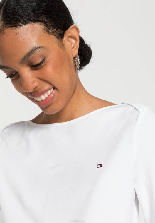 סירה 3/4 שרוול עליון עם שרוולים ארוכים NX203849 לבן Tommy Hilfiger