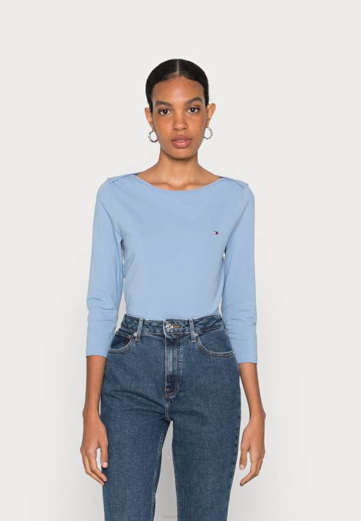 סירה 3/4 שרוול עליון עם שרוולים ארוכים NX207205 כחול ירח Tommy Hilfiger