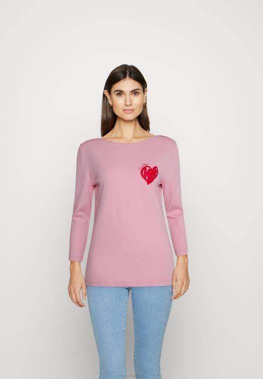 חולצה צבועה עם שרוולים ארוכים 3/4 NX207837 ורוד קרחון Tommy Hilfiger