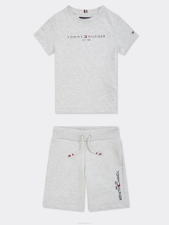 בנים 3-7 סט מכנסיים קצרים וחולצות טריקו NX20137 אברש אפור בהיר Tommy Hilfiger