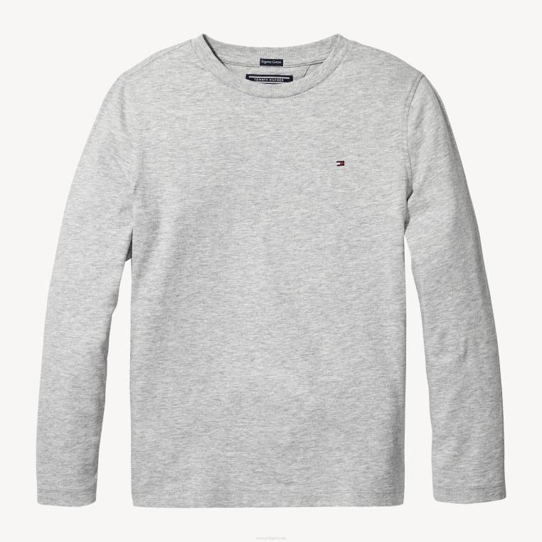 בנים 3-7 טי סרוג בסיסית עם שרוול ארוך NX20151 אברש אפור Tommy Hilfiger