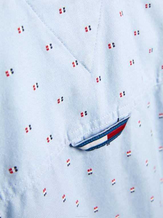 בנים 3-7 דגל חולצה אוקספורד דובי NX20158 כחול רגוע Tommy Hilfiger