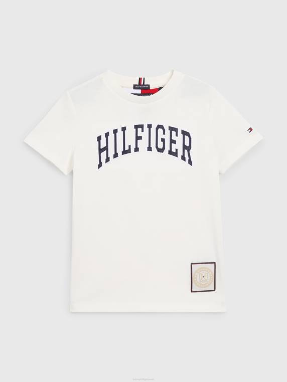 חולצת טי של לוגו לבנים 3-7 NX20278 לבן עתיק Tommy Hilfiger