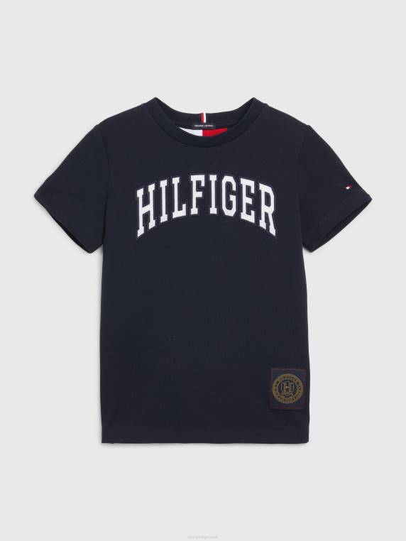 חולצת טי של לוגו לבנים 3-7 NX20280 שמיים מדבריים Tommy Hilfiger