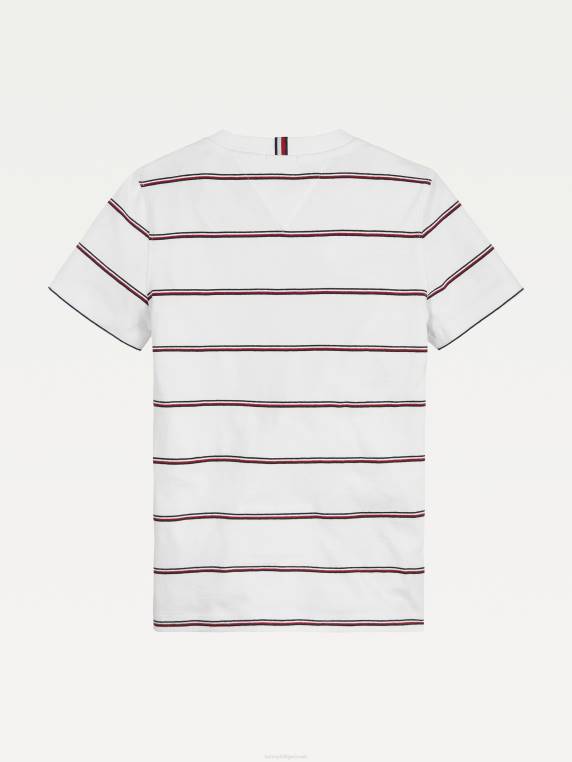 בנים 3-7 חולצת כותנה אורגנית חיונית NX20327 לבן Tommy Hilfiger