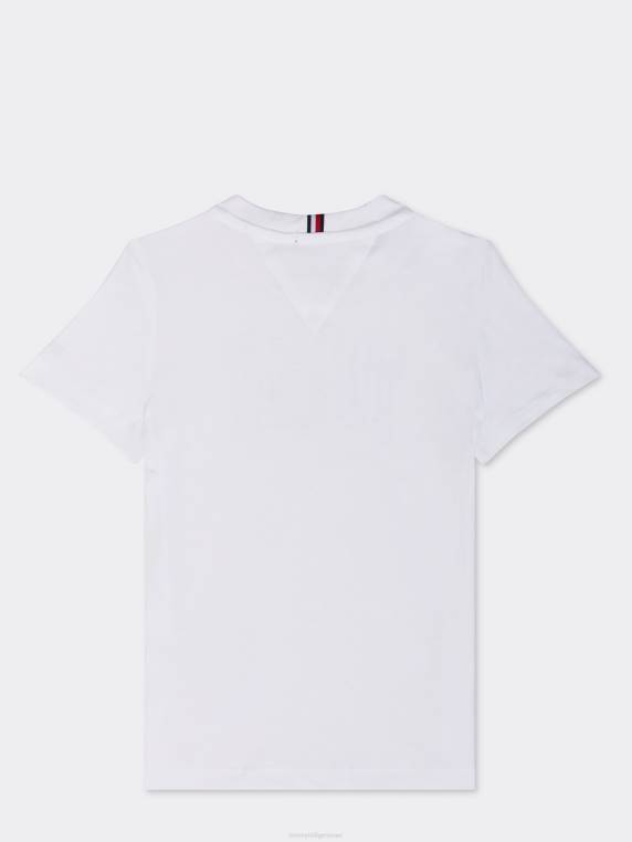 ילד 3-7 חולצת לוגו מודגשת של אוניברסיטה NX20332 לבן Tommy Hilfiger