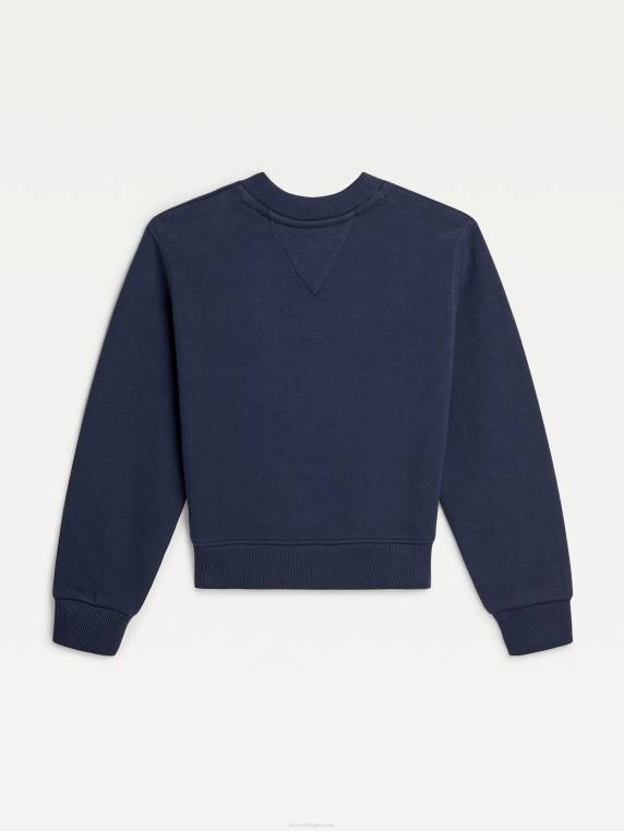 סווטשירט דגל בנות 3-7 פאייטים NX20447 צי הדמדומים Tommy Hilfiger