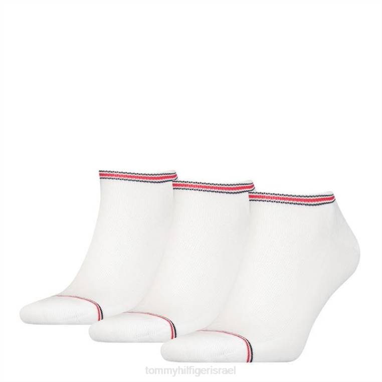 3 חבילות גרבי ספורט גברים NX2020080 לבן Tommy Hilfiger