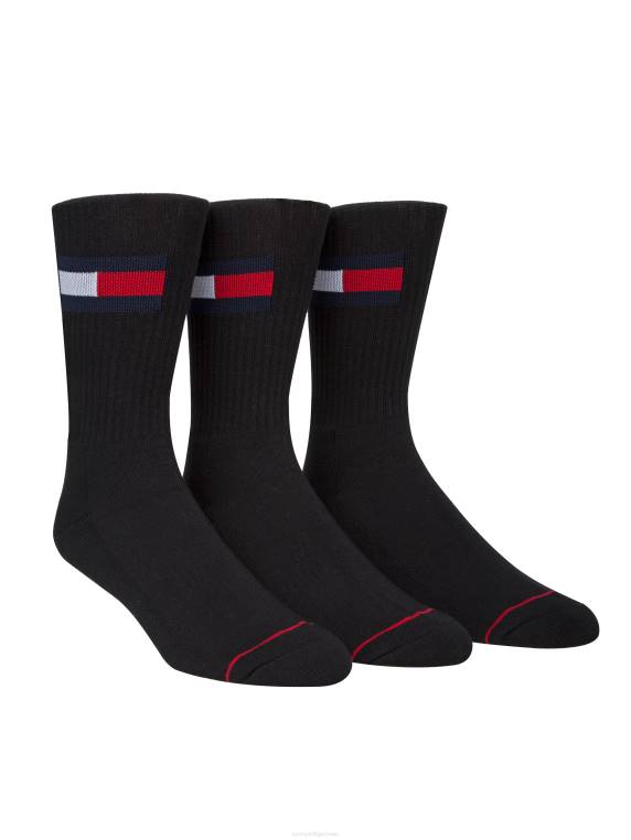 3 חבילות גרבי צוות אתלטיות NX20584 מולטי שחור Tommy Hilfiger
