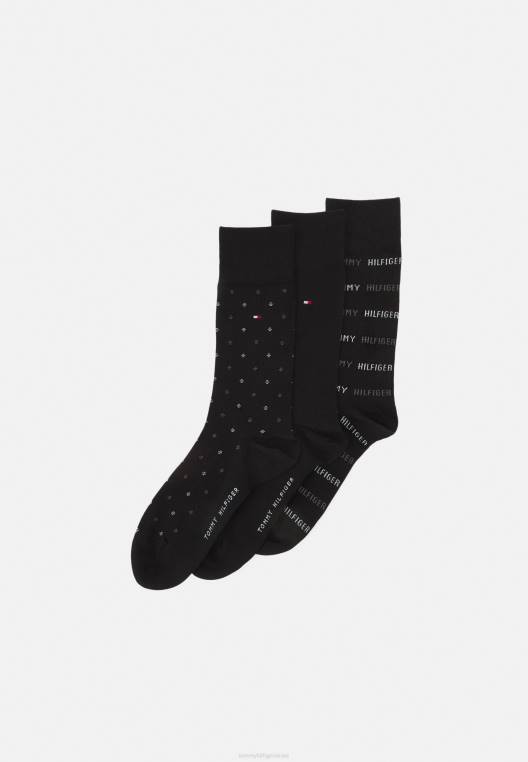 גרביים באריזה 3 לגברים NX206879 שָׁחוֹר Tommy Hilfiger