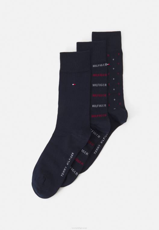 גרביים באריזה 3 לגברים NX207107 חיל הים Tommy Hilfiger