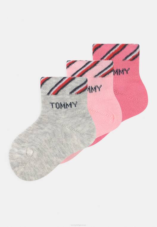 גרביים לתינוק בן יומו מתנה לשני המינים 3 חבילות NX207126 ורוד/אפור Tommy Hilfiger