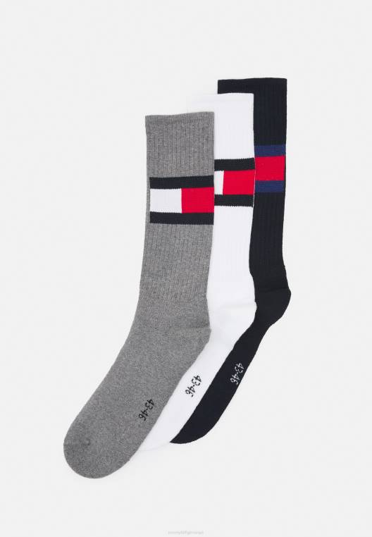 גרבי גברים 3 חבילות גרביים NX208837 לבן / נייבי / אפור Tommy Hilfiger
