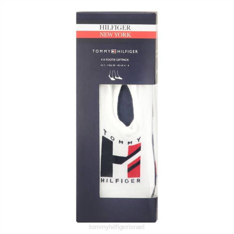 קופסת גרביים של 4 חבילות NX2020795 לבן/כחול 001 Tommy Hilfiger
