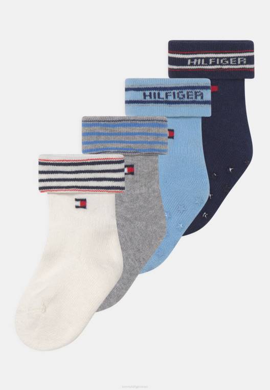 קיפול תינוק ליוניסקס 4 גרביים כחולים NX206797 כְּחוֹל Tommy Hilfiger