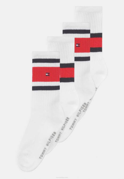 דגל ילדים 4 חבילות גרביים לשני המינים NX206893 לבן Tommy Hilfiger