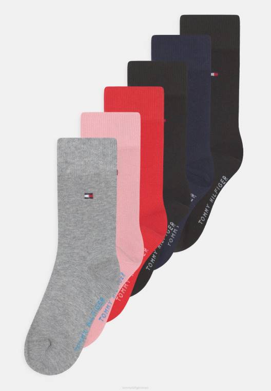 ילדים יוניסקס גרביים 4 חבילות NX206934 מלאנג' ורוד/אפור בהיר/מקורי/שחור Tommy Hilfiger