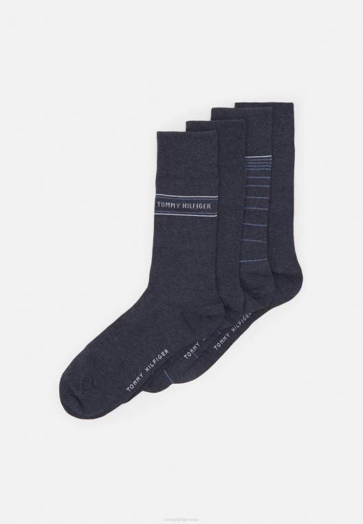 ארגז מתנה מפח גברים 4 חבילות גרביים NX207116 מלנג' אפור Tommy Hilfiger