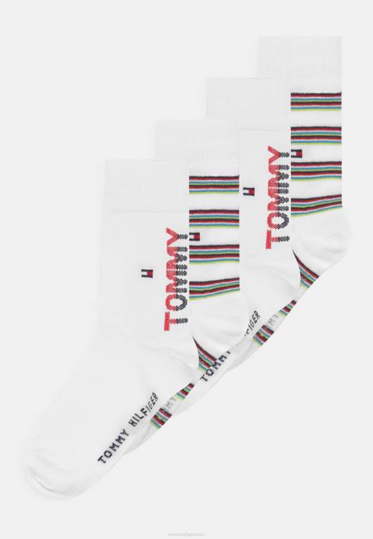 גרבי פס לילדים 4 חבילות יוניסקס NX208927 לבן Tommy Hilfiger