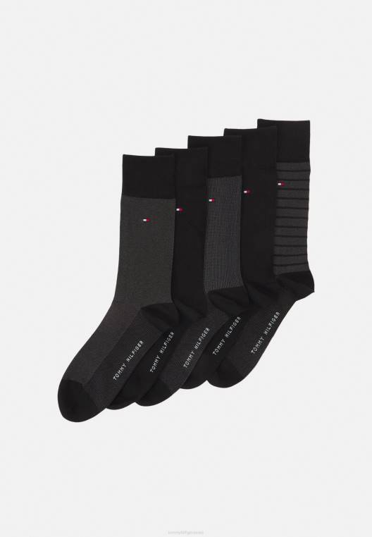 גרביים באריזה 5 מארז מתנה לגברים NX207120 שָׁחוֹר Tommy Hilfiger
