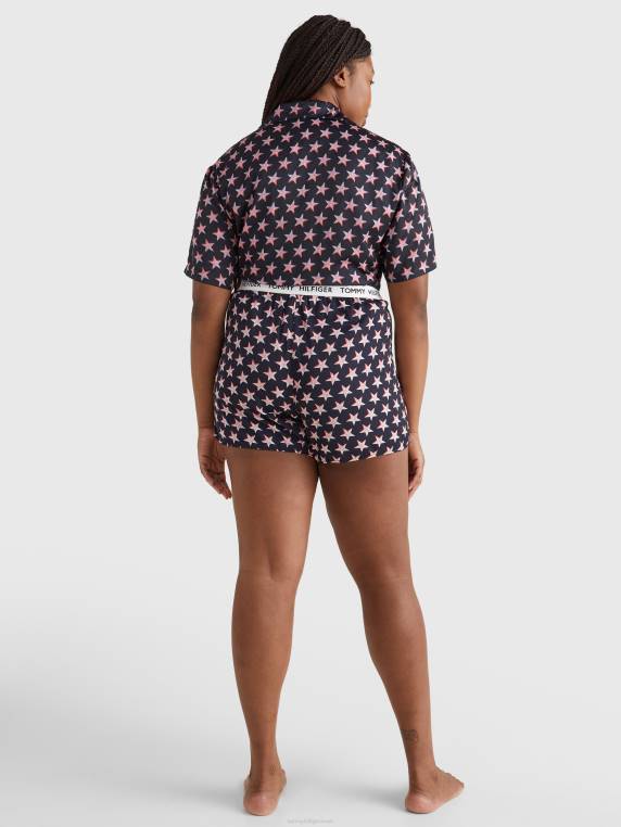 מכנסי חגורת מותניים קצרים עם הדפס 85 כוכבים NX202441 כוכב אופסט Tommy Hilfiger