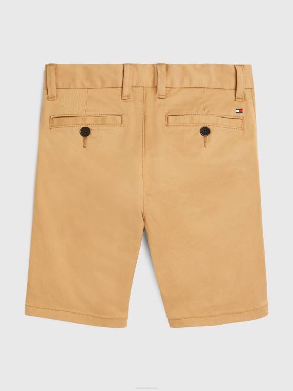 בנים 8-16 1985 מכנסי צ'ינו קצרים חיוניים NX20126 חאקי קלאסי Tommy Hilfiger