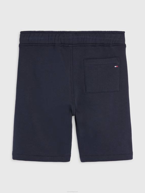 מכנסי פליסה עם לוגו לבנים 8-16 NX20100 שמיים מדבריים Tommy Hilfiger