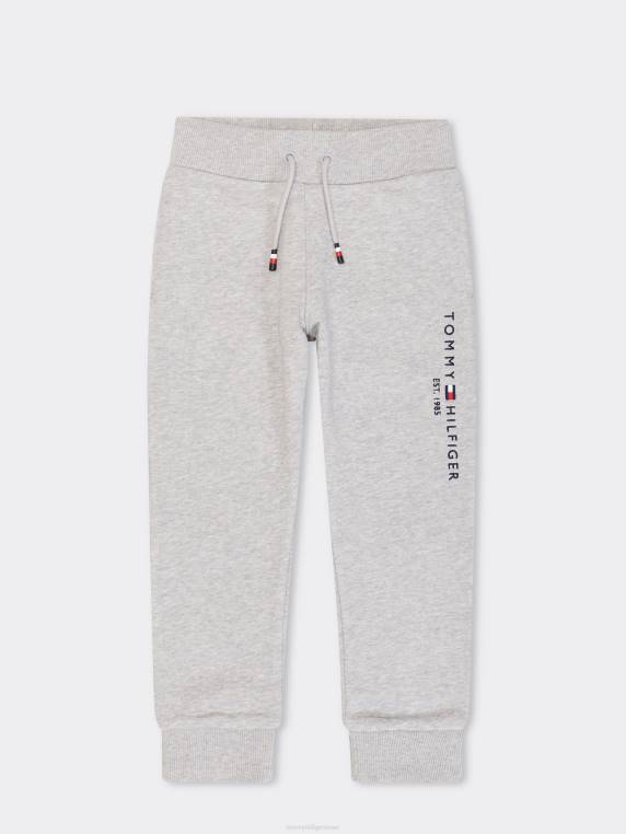 מכנסי טרנינג חיוניים לילדים יוניסקס 8-16 NX20109 אברש אפור בהיר Tommy Hilfiger