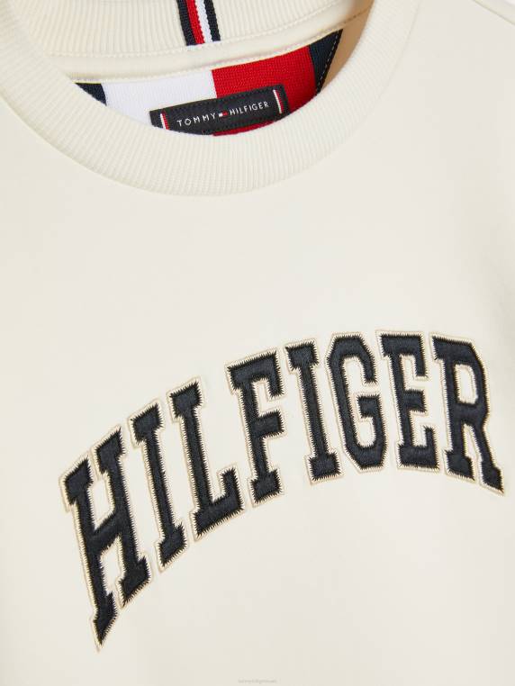 סווטשירט בנים 8-16 NX20207 לבן עתיק Tommy Hilfiger