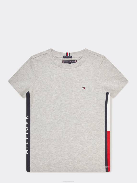 טי דגל בנים 8-16 NX20265 אברש אפור בהיר Tommy Hilfiger