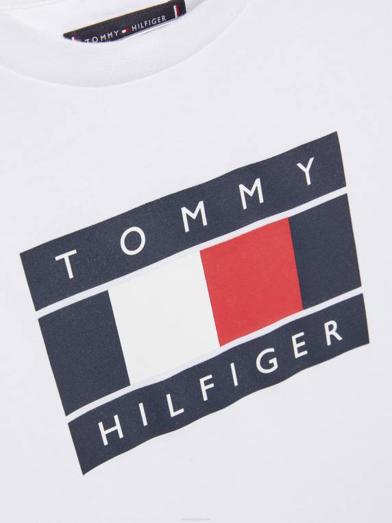 חולצת דגל בנים 8-16 NX20266 לבן Tommy Hilfiger