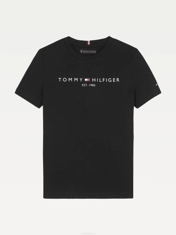 טי חיונית לילדים יוניסקס 8-16 NX20291 שָׁחוֹר Tommy Hilfiger