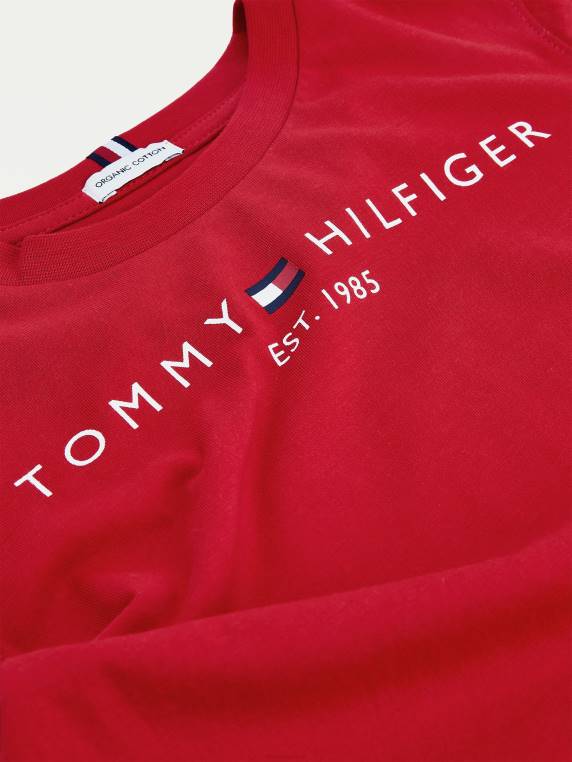 טי חיונית לילדים יוניסקס 8-16 NX20292 ארגמן עמוק Tommy Hilfiger