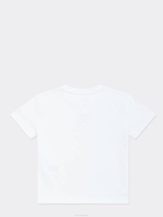 טי לוגו מורשת לשני המינים לילדים 8-16 NX20308 לבן Tommy Hilfiger