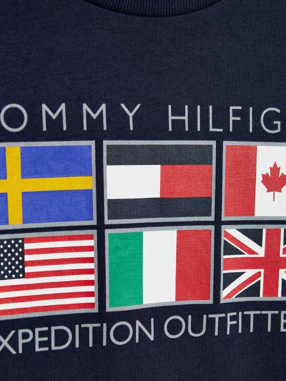 בנים 8-16 חולצת לוגו משלחת רעיוני NX20320 צי הדמדומים Tommy Hilfiger