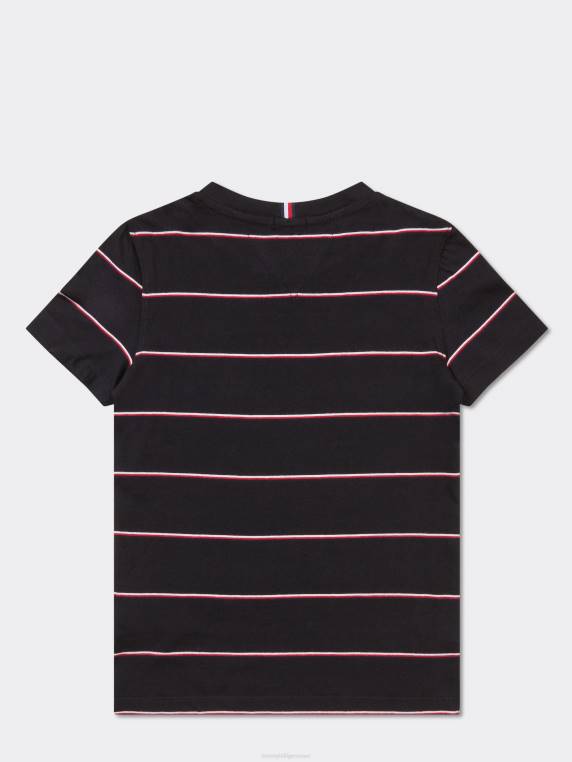 בנים 8-16 חולצת כותנה אורגנית חיונית NX20326 שָׁחוֹר Tommy Hilfiger