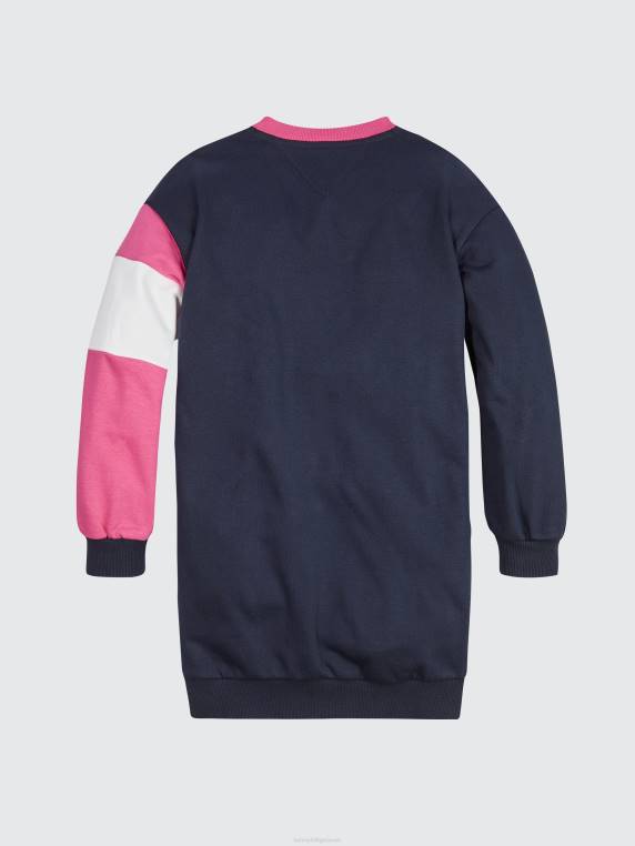 שמלת קולורבלוק בנות 8-16 NX20404 בלוק שמי מדבר Tommy Hilfiger