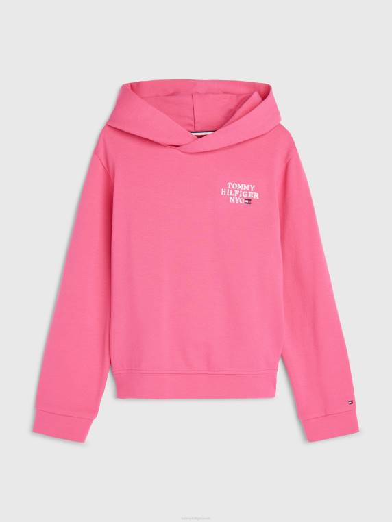 קפוצ'ון לוגו בנות 8-16 ניו יורק NX20434 התראה ורודה Tommy Hilfiger