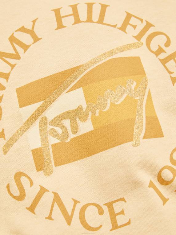 בנות 8-16 סווטשירט לוגו מכותנה אורגנית NX20437 צהוב ערבה Tommy Hilfiger