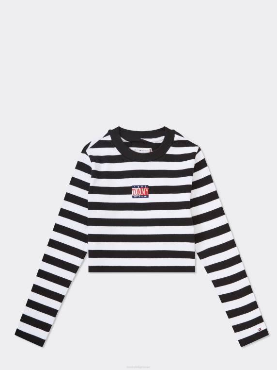 בנות 8-16 פסים חולצת טריקו עם שרוולים ארוכים NX20466 פס שחור Tommy Hilfiger