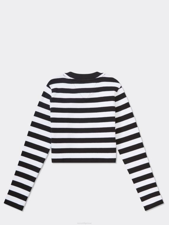 בנות 8-16 פסים חולצת טריקו עם שרוולים ארוכים NX20466 פס שחור Tommy Hilfiger