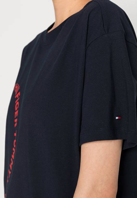 חולצת טריקו רגועה עם צווארון C NX208017 שמיים מדבריים Tommy Hilfiger