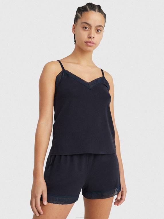 Cami עם צווארון V תחרה לוגו NX202263 שמיים מדבריים Tommy Hilfiger