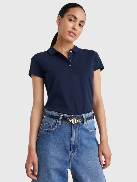 Heritage חולצת פולו בגזרה דקיקה NX202351 חצות Tommy Hilfiger