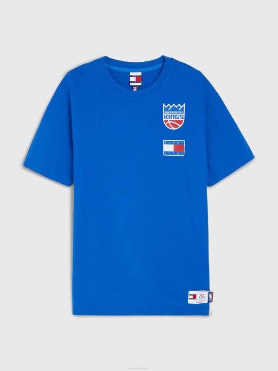 חולצת טריקו רגועה עם ג'ינס ותג NBA NX202787 כחול מלכותי/סקרמה Tommy Hilfiger