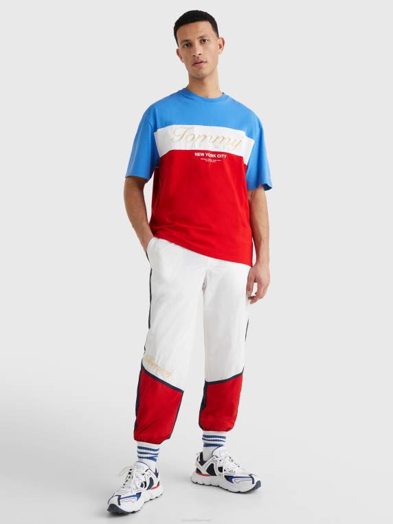 חולצת טריקו רקמת לוגו NX201002 ארגמן עמוק/רב Tommy Hilfiger