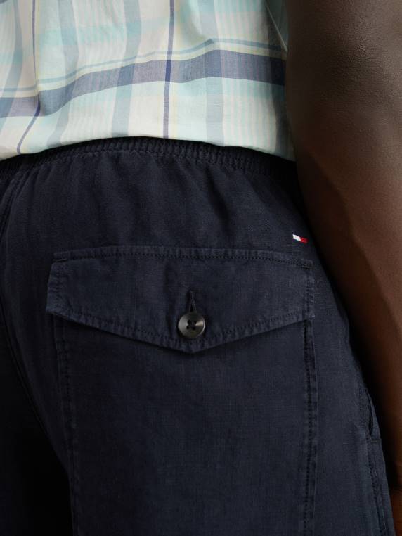 מכנסי פשתן בגזרה רגועה של הארלם NX201006 שמיים מדבריים Tommy Hilfiger