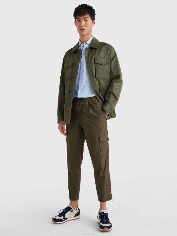 צ'ינו פופלין בהתאמה רגועה מטען NX201033 צבא ירוק Tommy Hilfiger